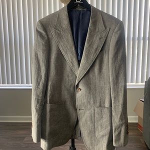 SuitSupply 36R Washington Prince of Whales Linen Blend Blazer